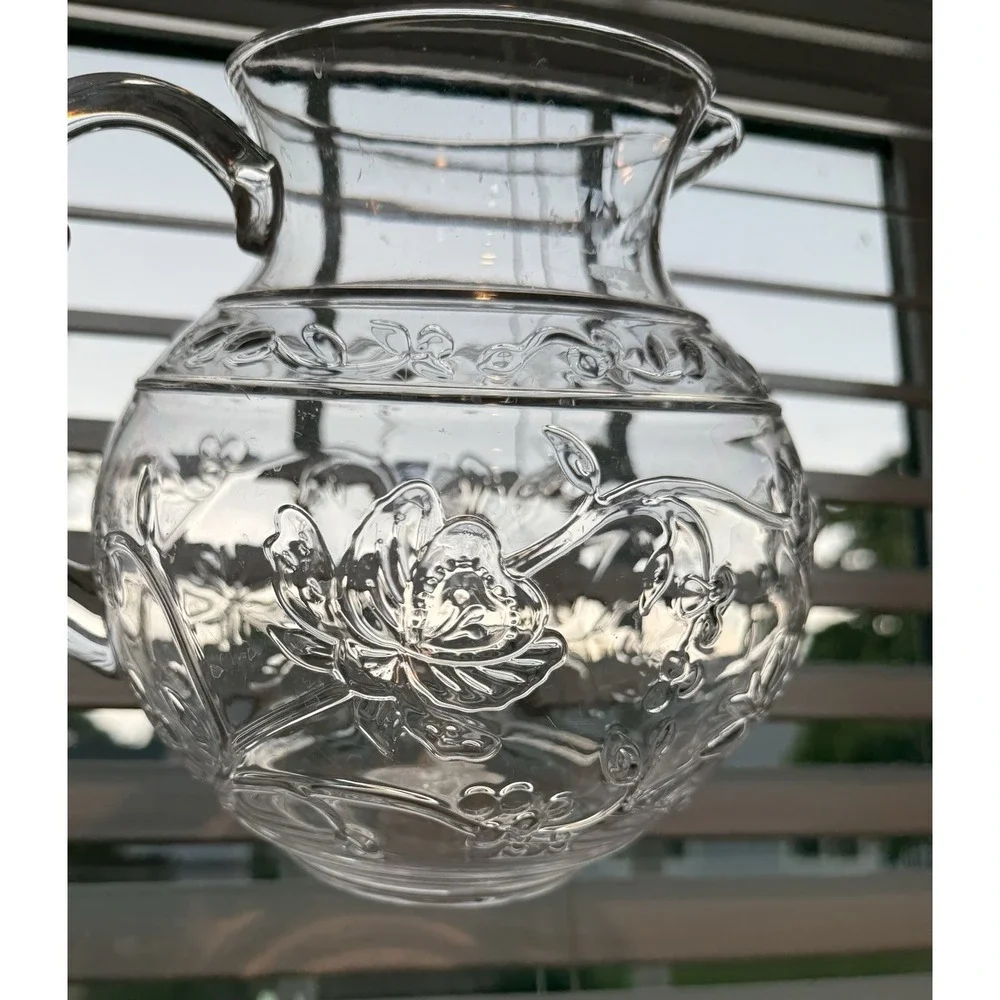 Opalhouse Butterfly Floral Pitcher & 5 Tall Tumblers Clear Acrylic Drink Set New